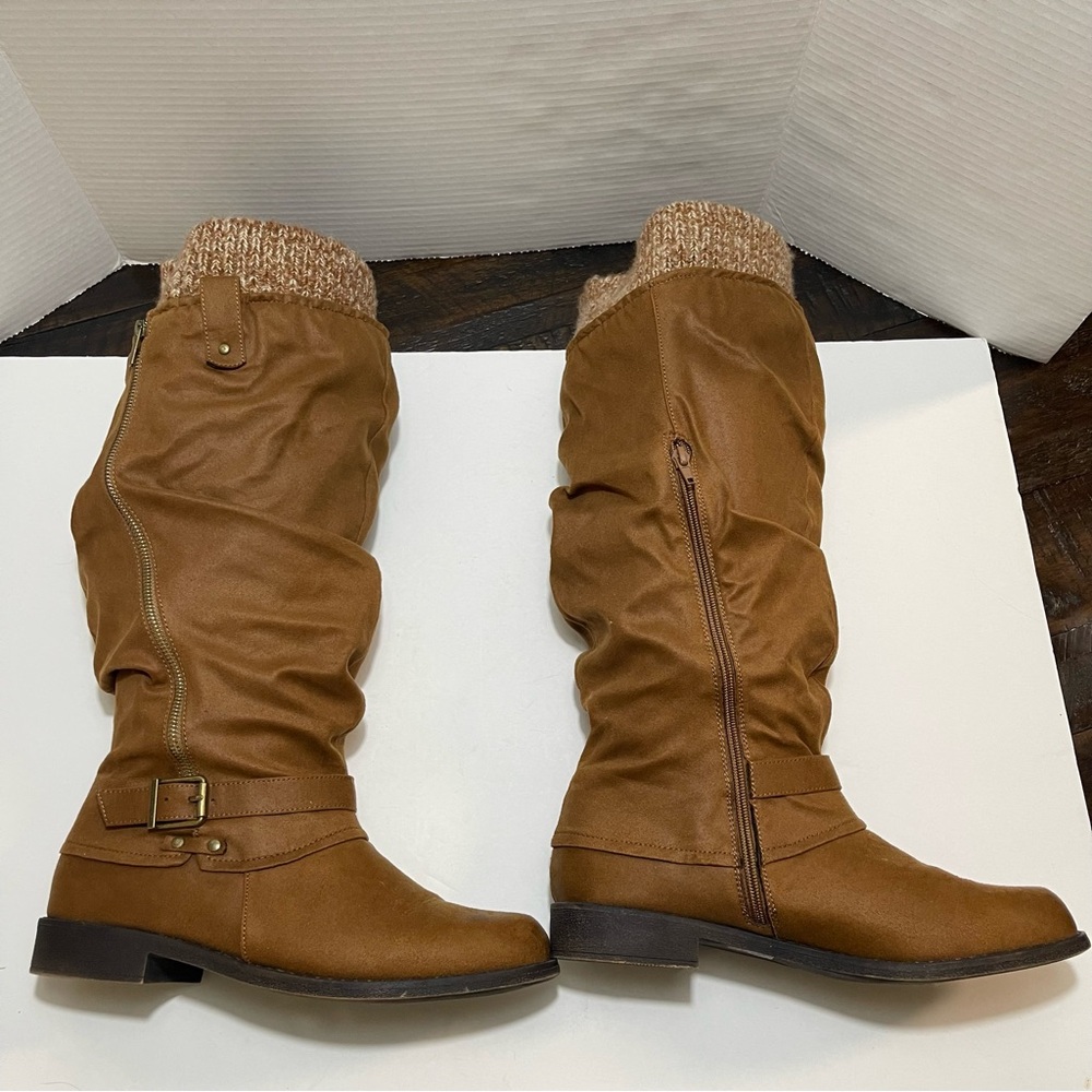 Shoe Dazzle Tan Knee-High Boots